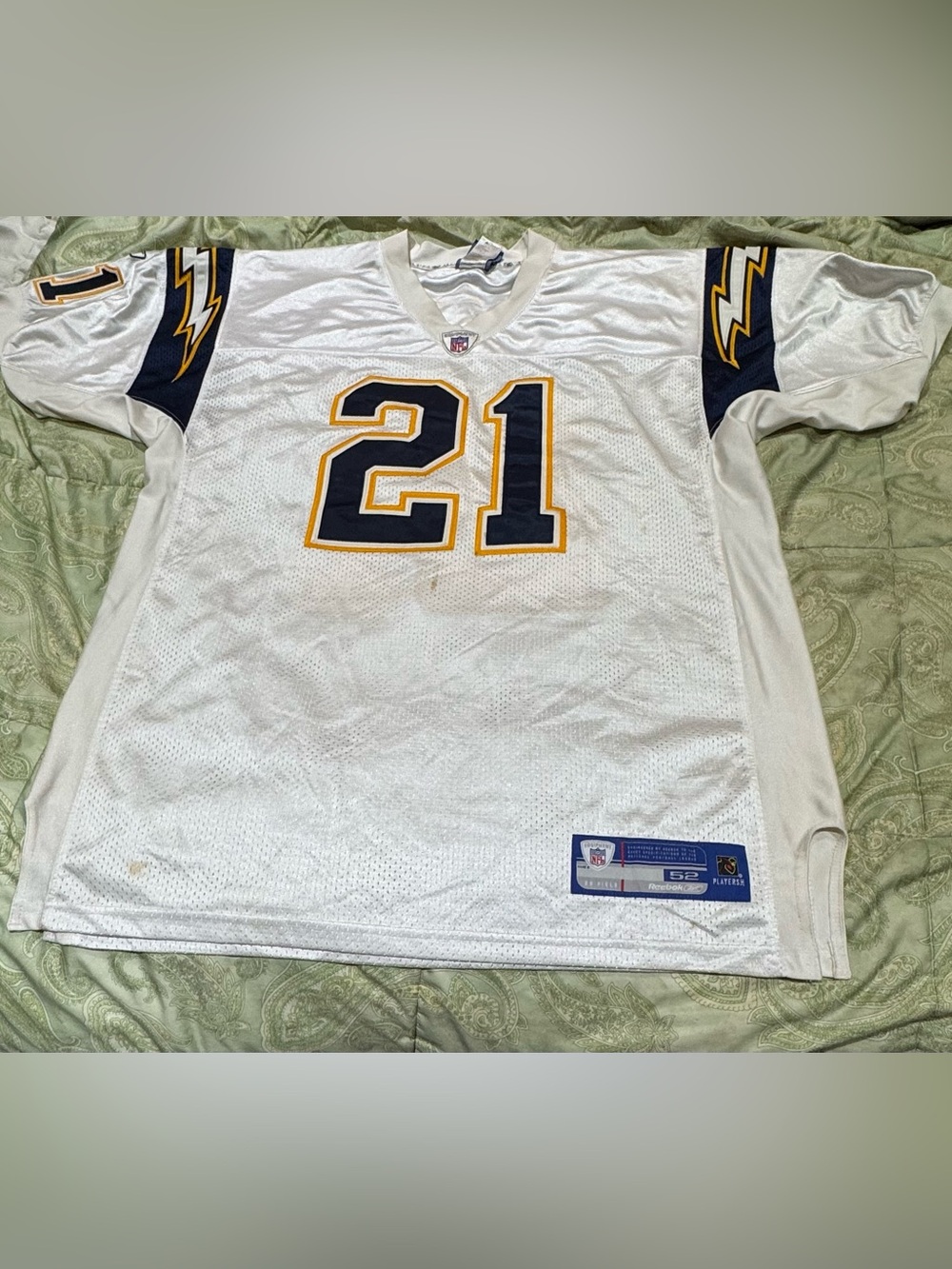 LaDainian Tomlinson #21 Chargers Reebok On Field Jersey Size 52